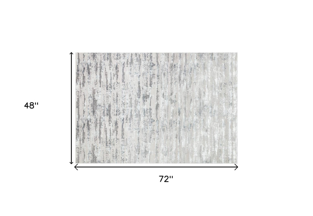 10 Gray and Silver Abstract Washable Non Skid Runner Area Rug Image 8