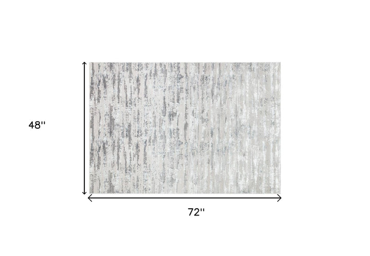 10 Gray and Silver Abstract Washable Non Skid Runner Area Rug Image 8