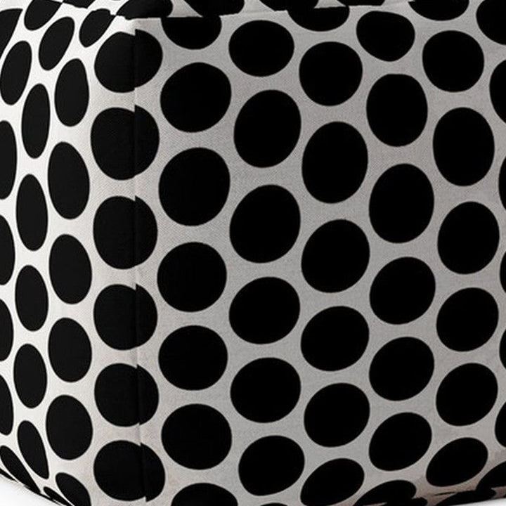 17" Black Cotton Polka Dots Pouf Cover Image 4