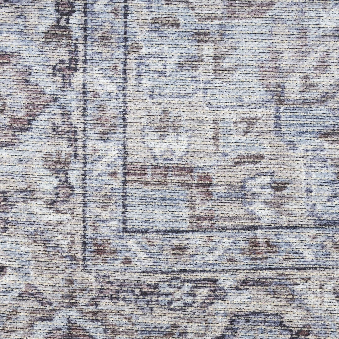 10 Beige and Ivory Floral Power Loom Distressed Washable Runner Rug Image 3