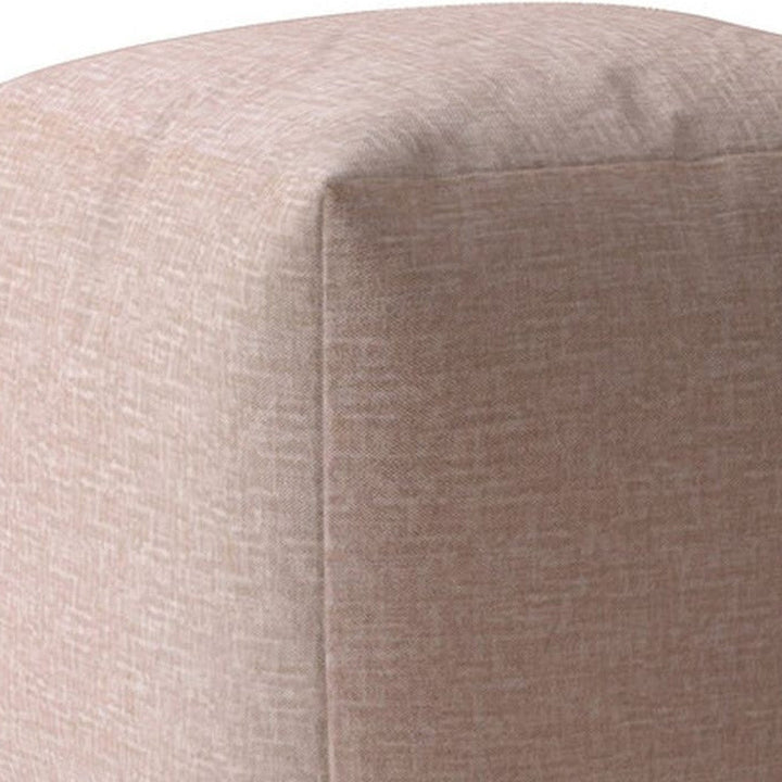 17" Pink Cotton Pouf Ottoman Image 4