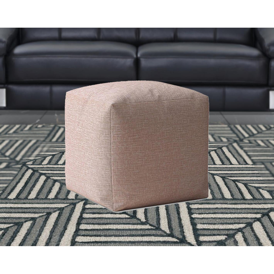 17" Pink Cotton Pouf Cover Image 5