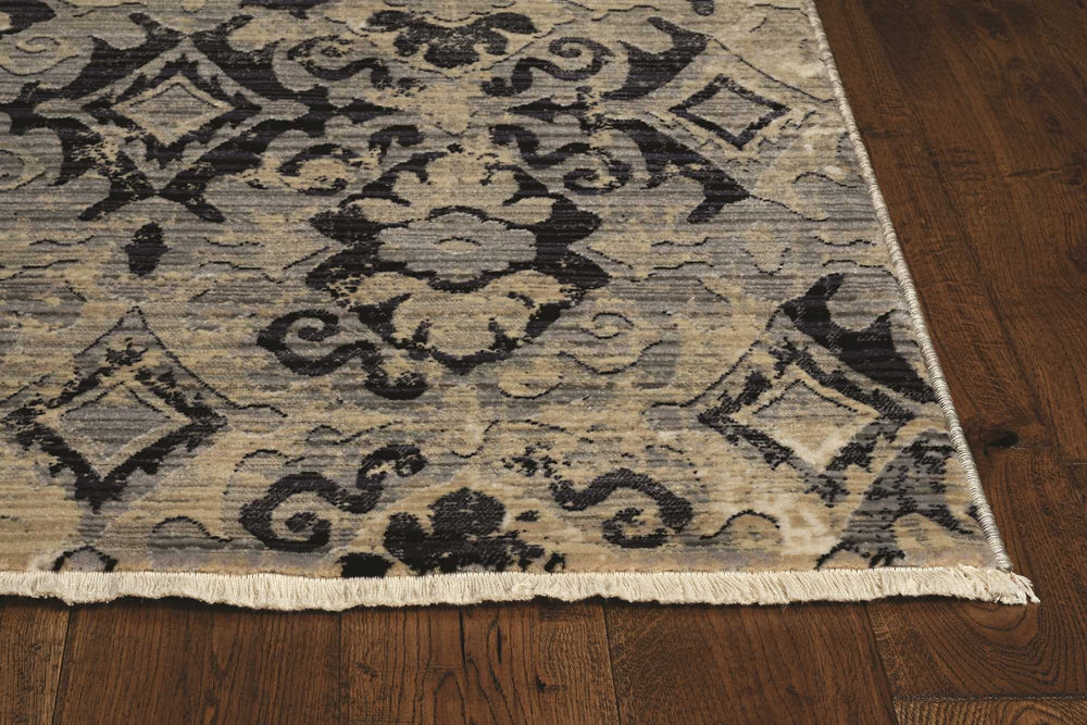 2 X 8 Ivory Or Beige Antique Pattern Runner Rug Image 2