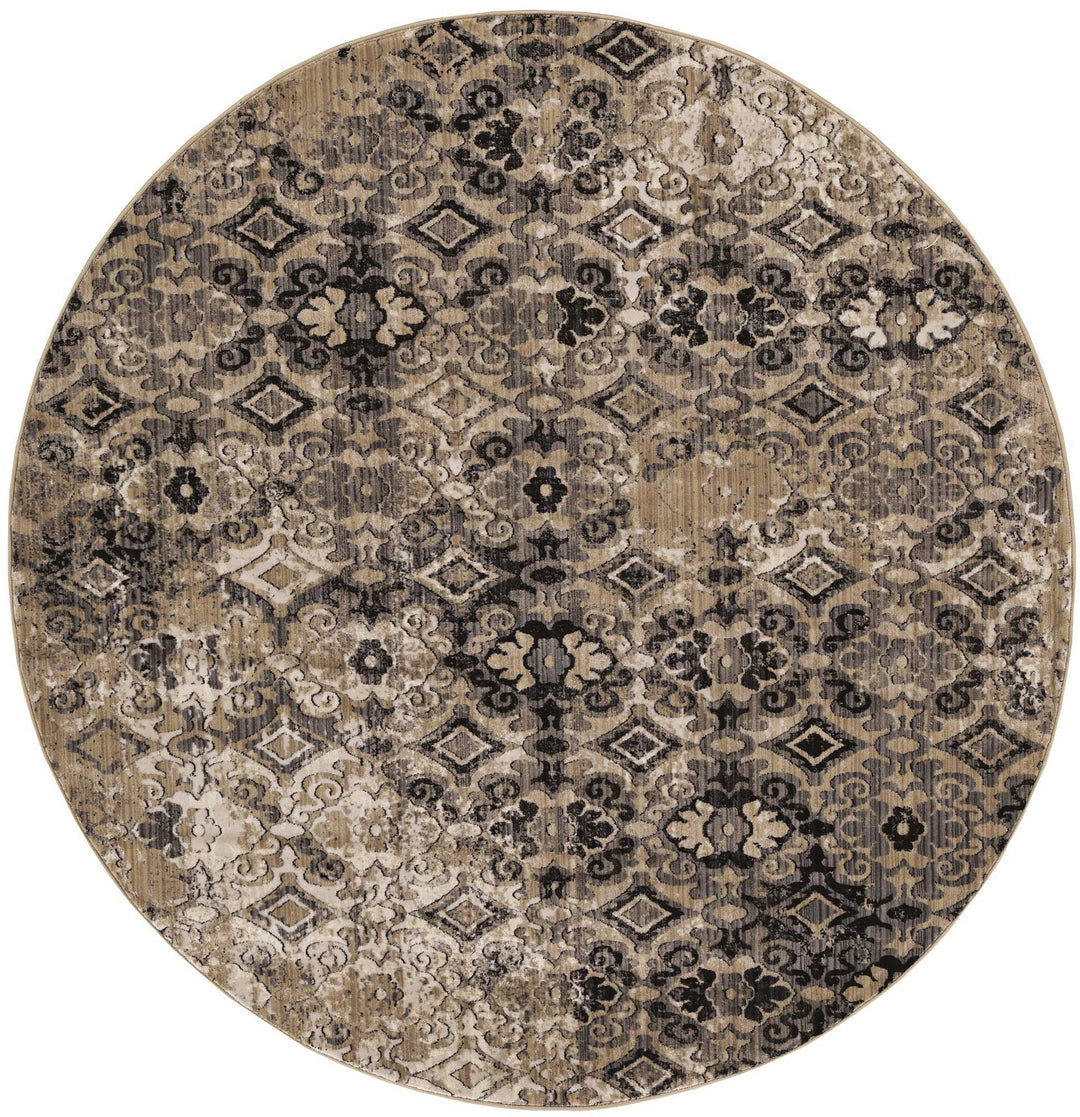 2 X 8 Ivory Or Beige Antique Pattern Runner Rug Image 3