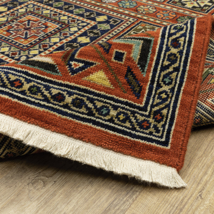 2 x 3 Blue and Red Oriental Power Loom Area Rug Image 8