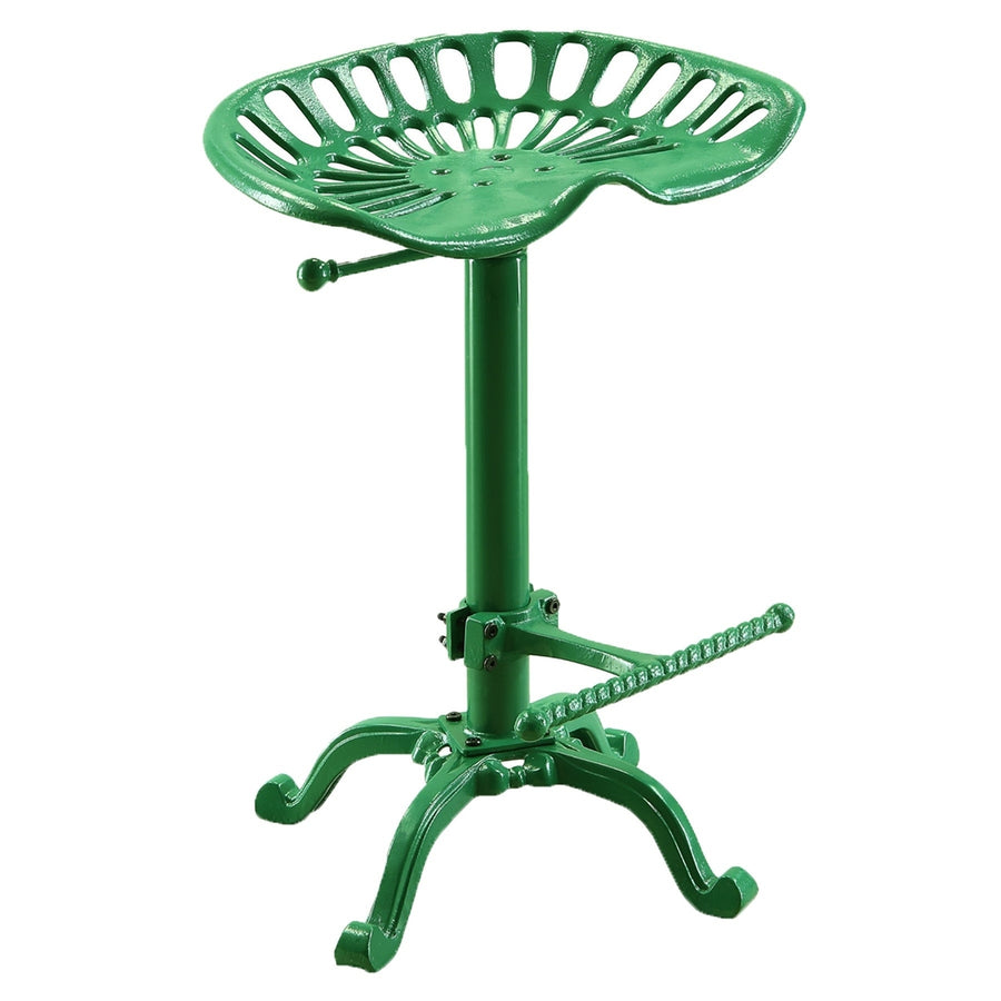 23" Green Iron Backless Adjustable Height Bar Chair Image 1