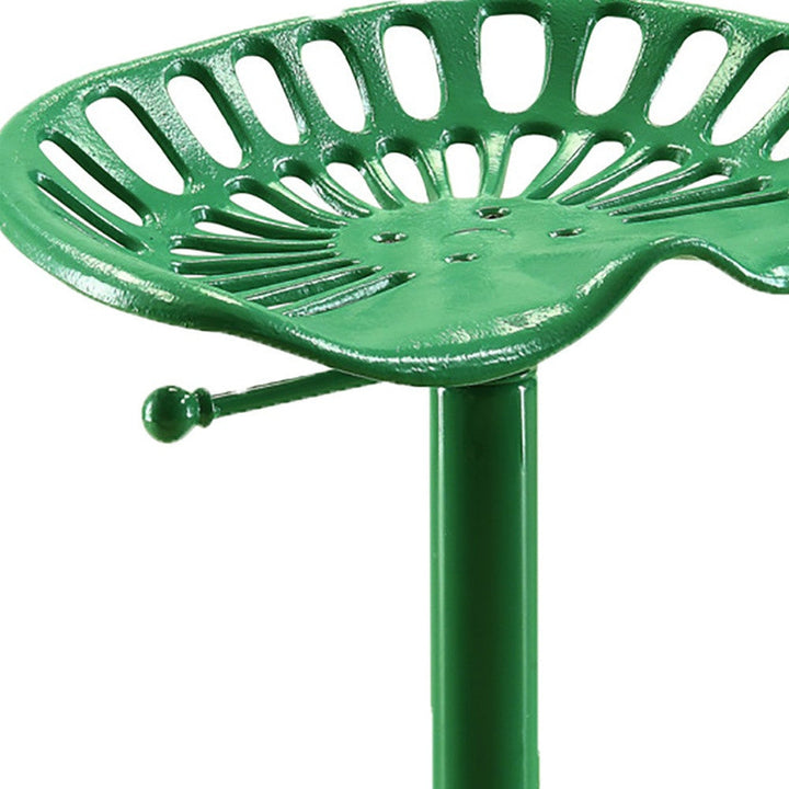 23" Green Iron Backless Adjustable Height Bar Chair Image 3