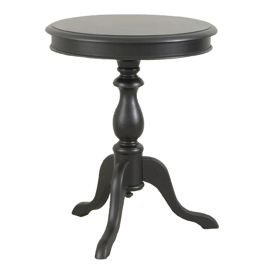 25" Black Manufactured Wood Round End Table Image 1