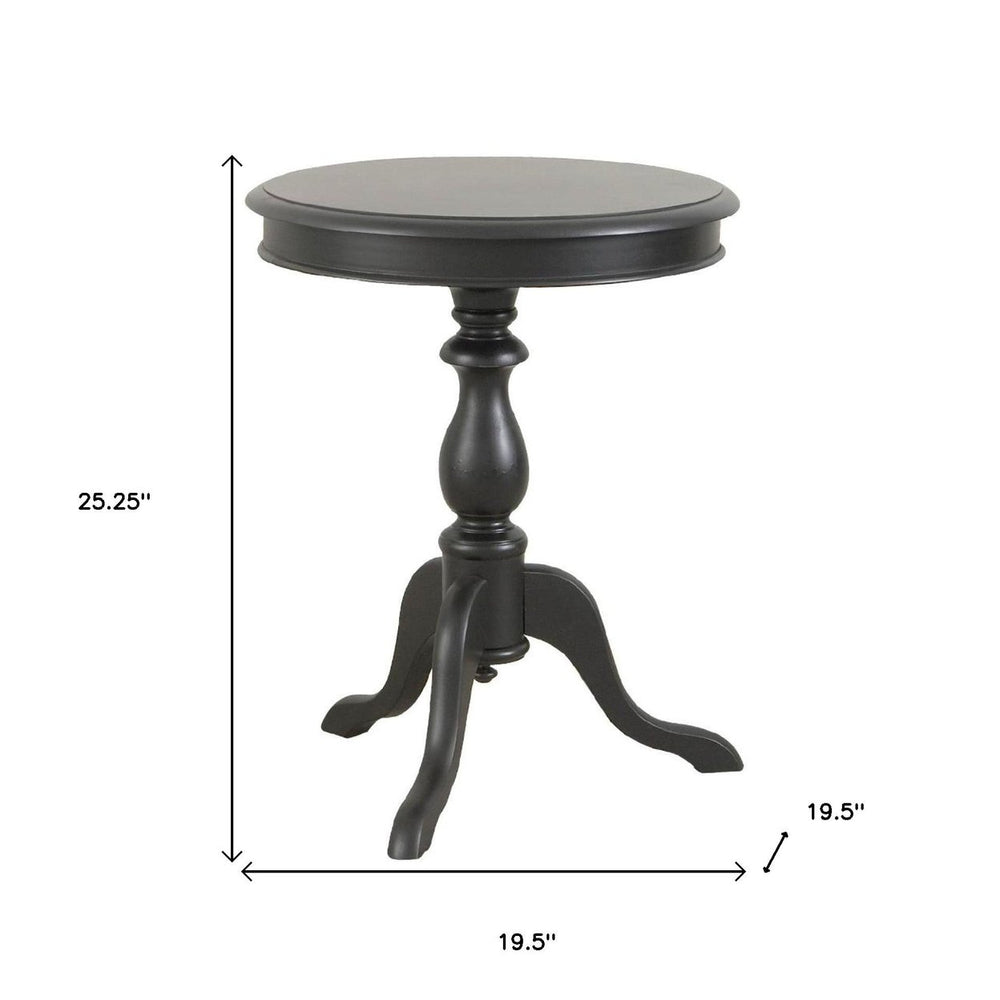 25" Black Manufactured Wood Round End Table Image 2