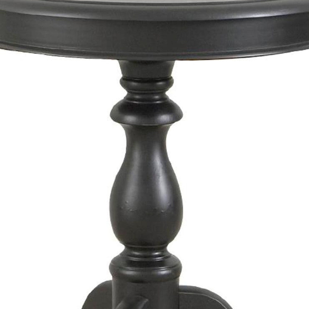 25" Black Manufactured Wood Round End Table Image 3