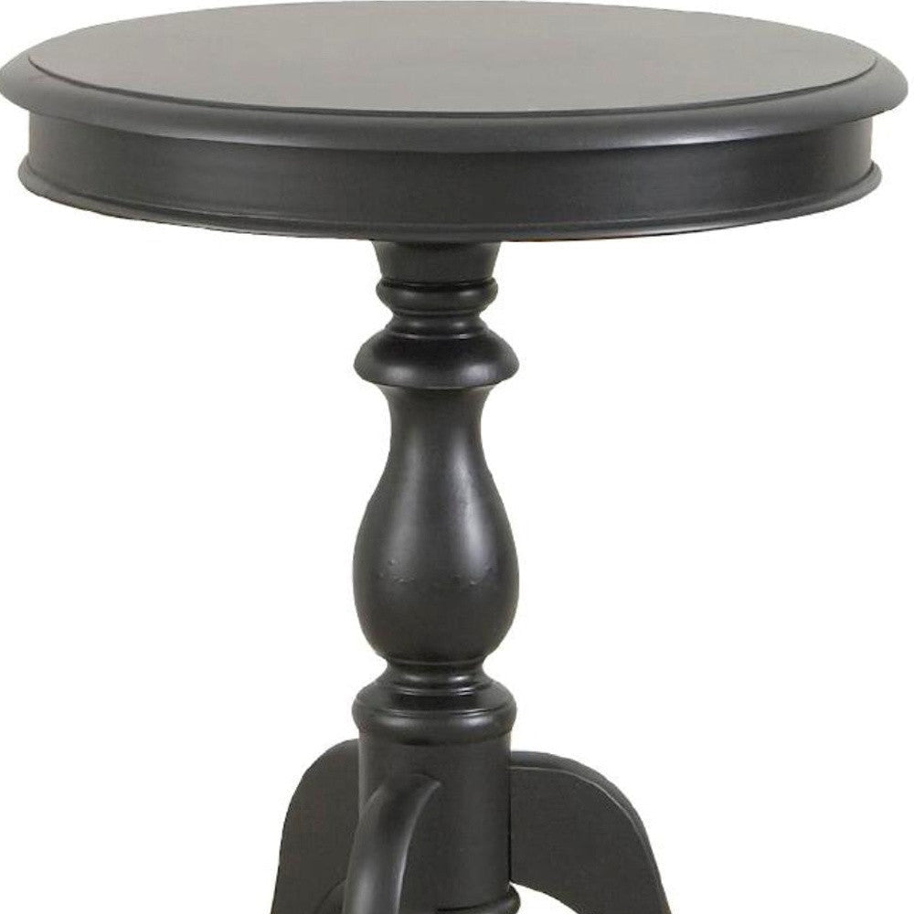 25" Black Manufactured Wood Round End Table Image 4