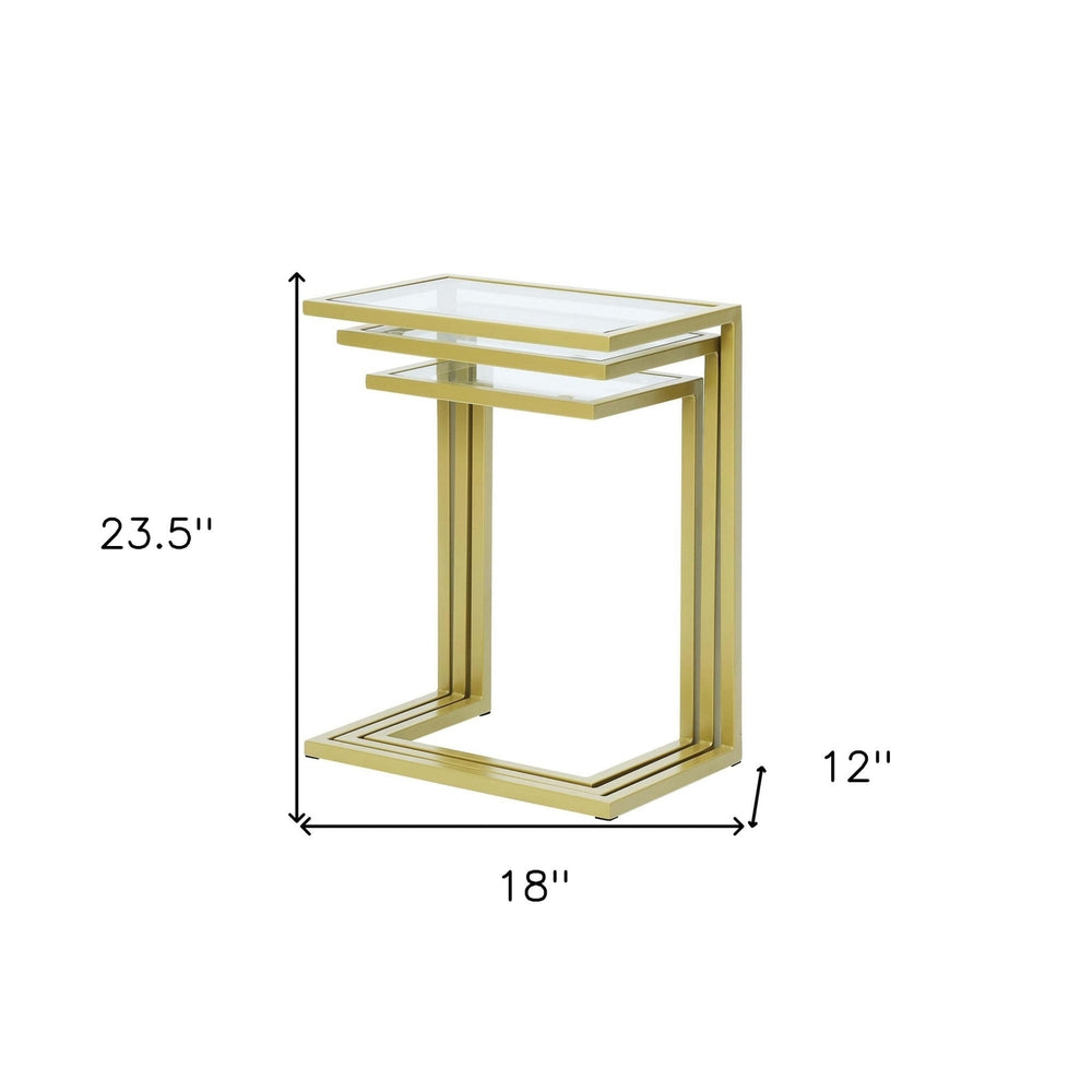 24" Chrome Glass Rectangular End Table Image 2