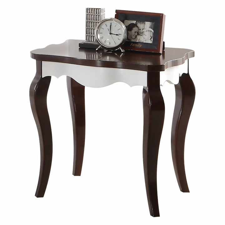 24" Dark Brown Solid Wood End Table Image 1