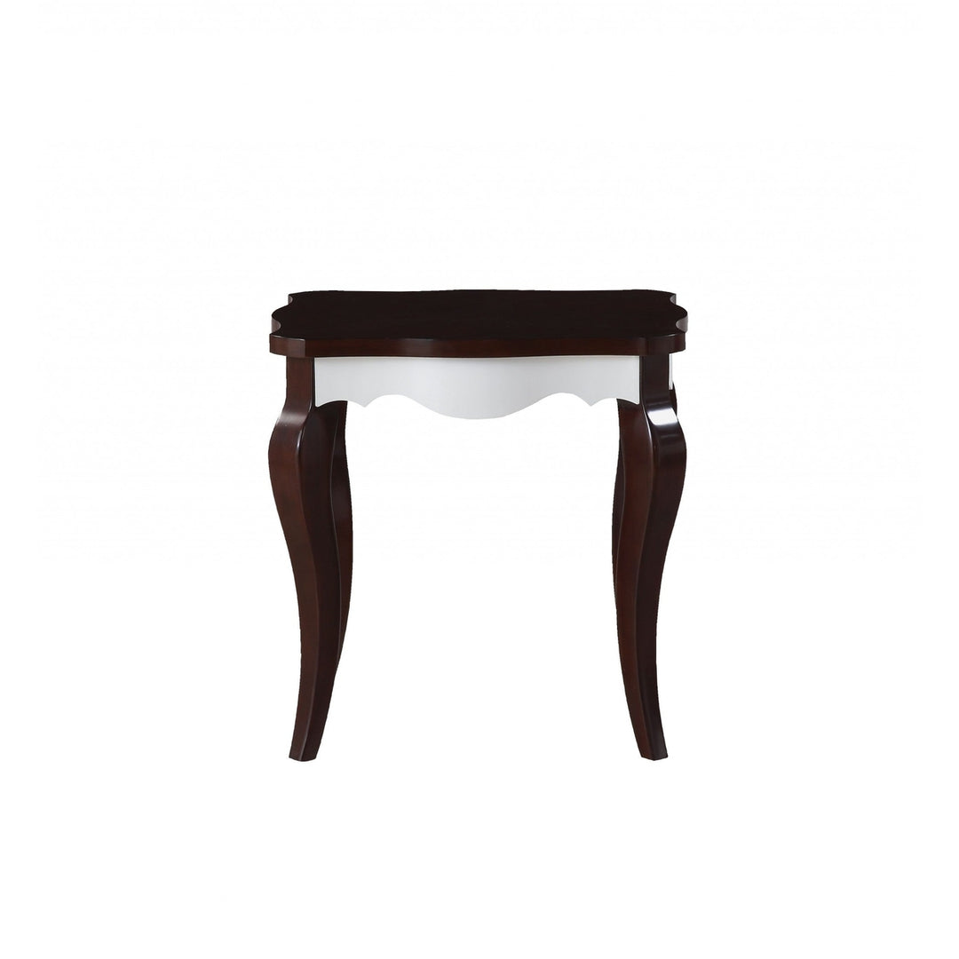 24" Dark Brown Solid Wood End Table Image 3