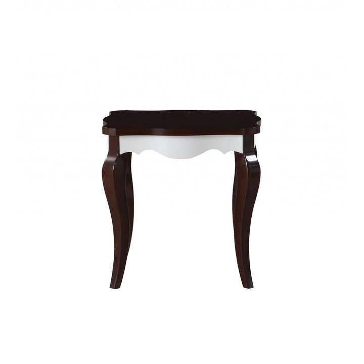 24" Dark Brown Solid Wood End Table Image 3