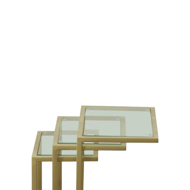 24" Gold Glass Rectangular End Table Image 1