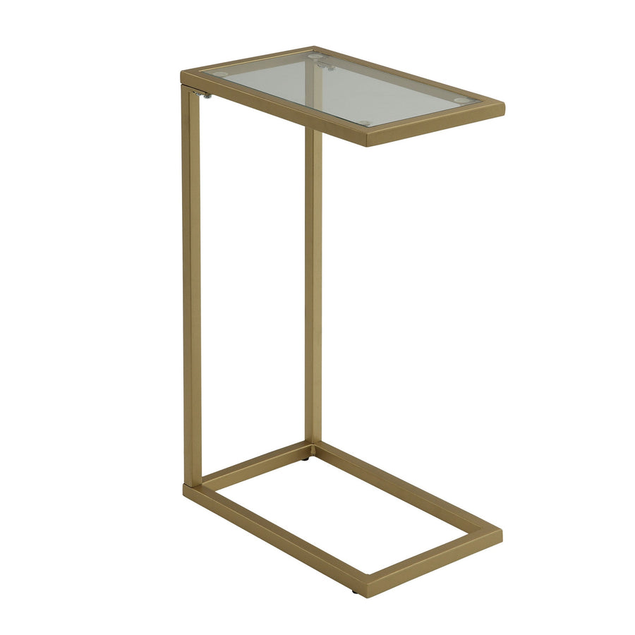 26" Gold And Clear Glass Rectangular End Table Image 1