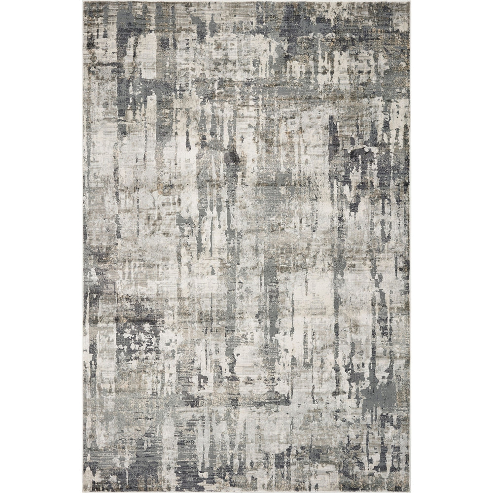 3X5 Grey Machine Woven Abstract Drip Indoor Area Rug Image 2