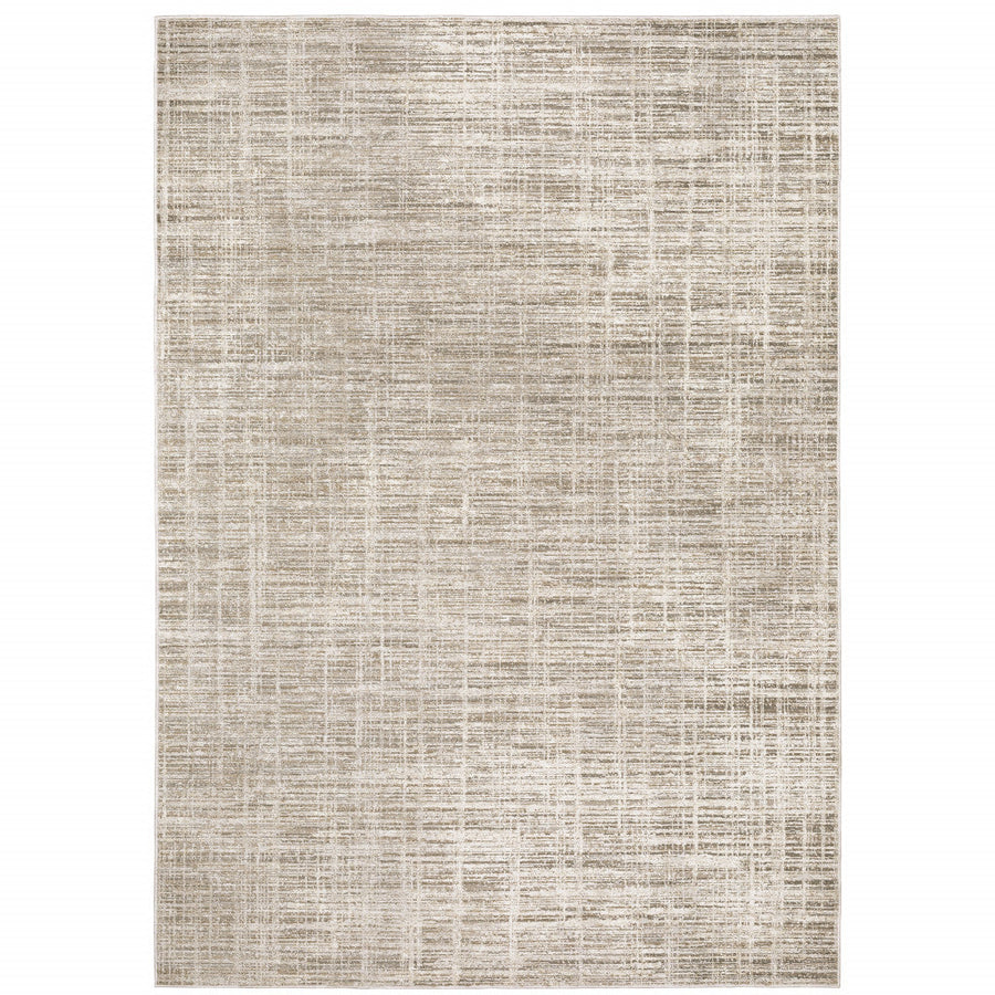 3 X 5 Beige Grey Ivory Tan And Brown Abstract Power Loom Stain Resistant Area Rug Image 1