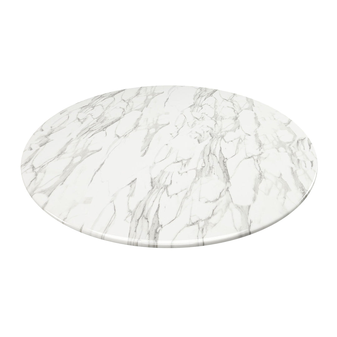 32" White Marble And Metal Dining Image 4