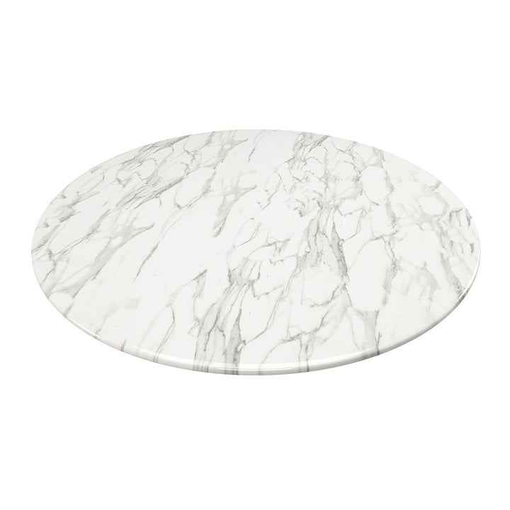 32" White Marble And Metal Dining Image 4