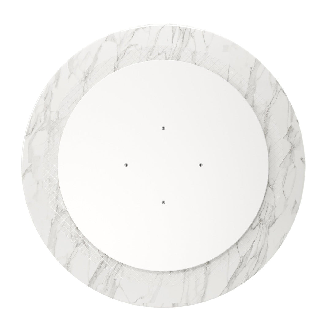 32" White Marble And Metal Dining Image 5