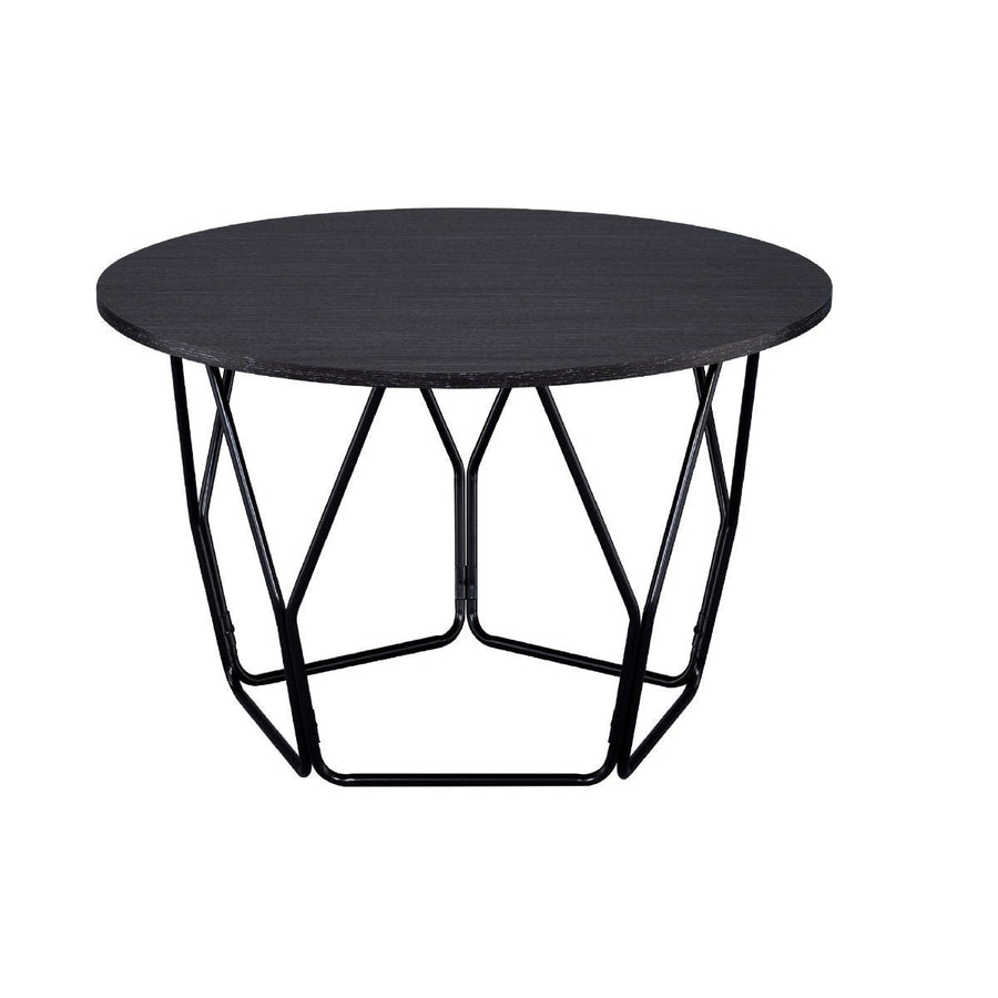 32" Black And Espresso Round Coffee Table Image 1