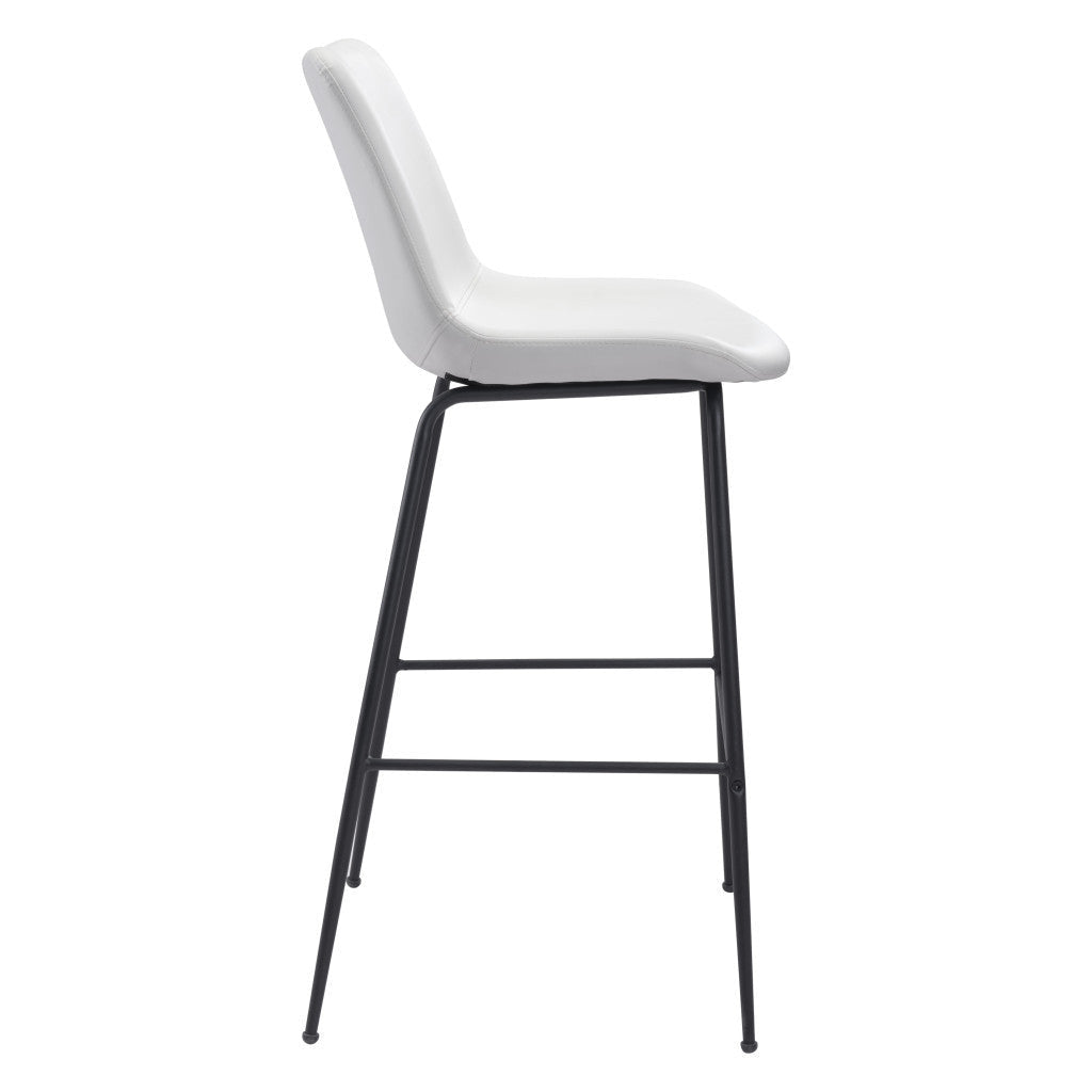 31" White And Black Steel Low Back Bar Height Bar Chair Image 9