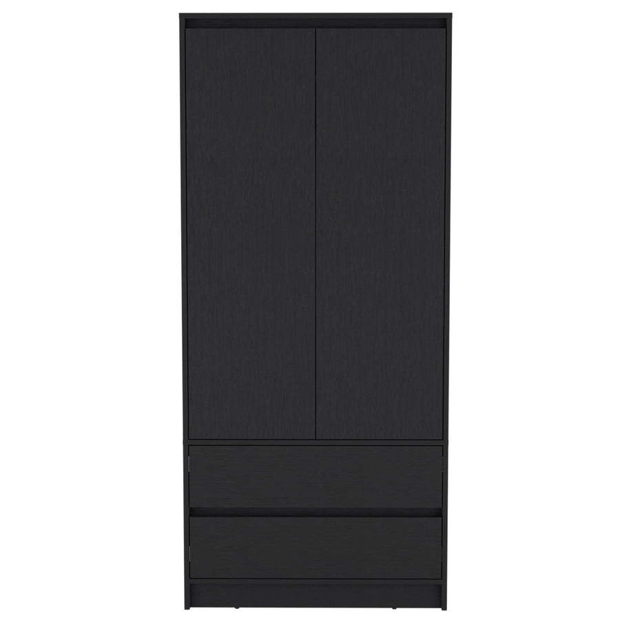 32" Black Two Drawer Combo Dresser Image 1