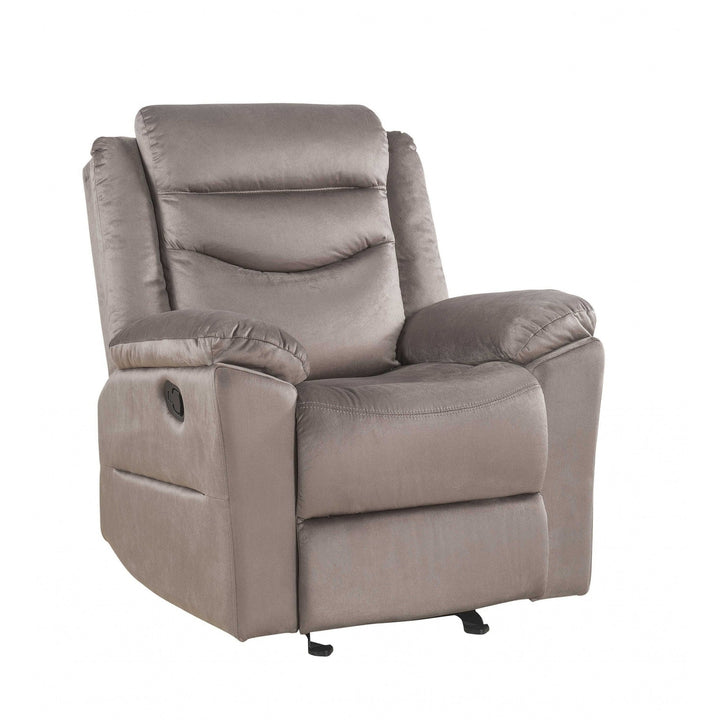 37" Brown Velvet Recliner Image 1