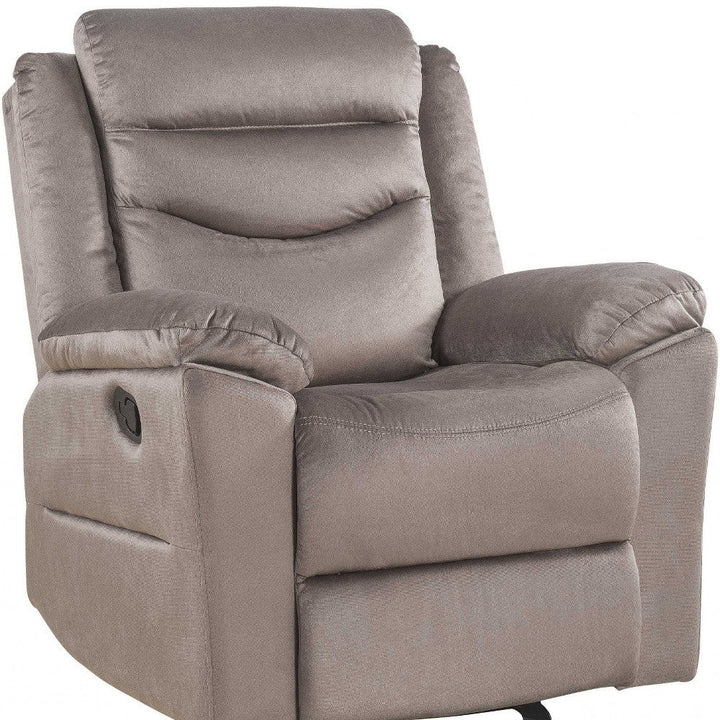 37" Brown Velvet Recliner Image 6