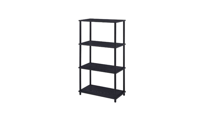 44" Black Metal Four Tier Etagere Bookcase Image 1