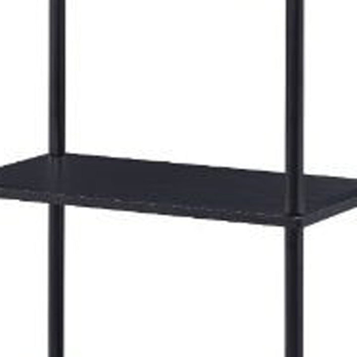 44" Black Metal Four Tier Etagere Bookcase Image 2