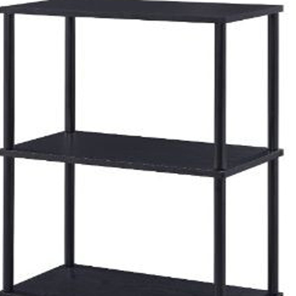 44" Black Metal Four Tier Etagere Bookcase Image 3