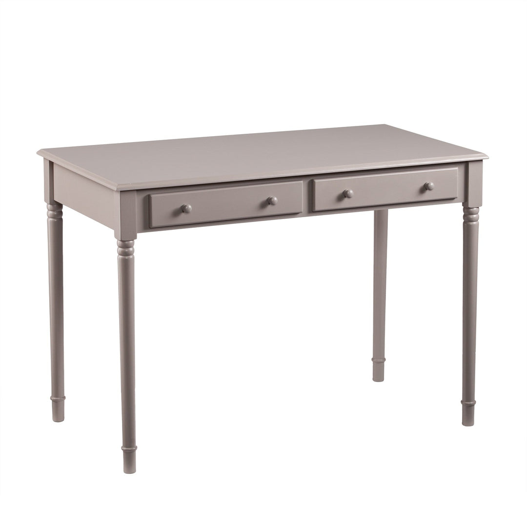 43" Gray Solid Wood Writing Desk With Two Drawers Image 3