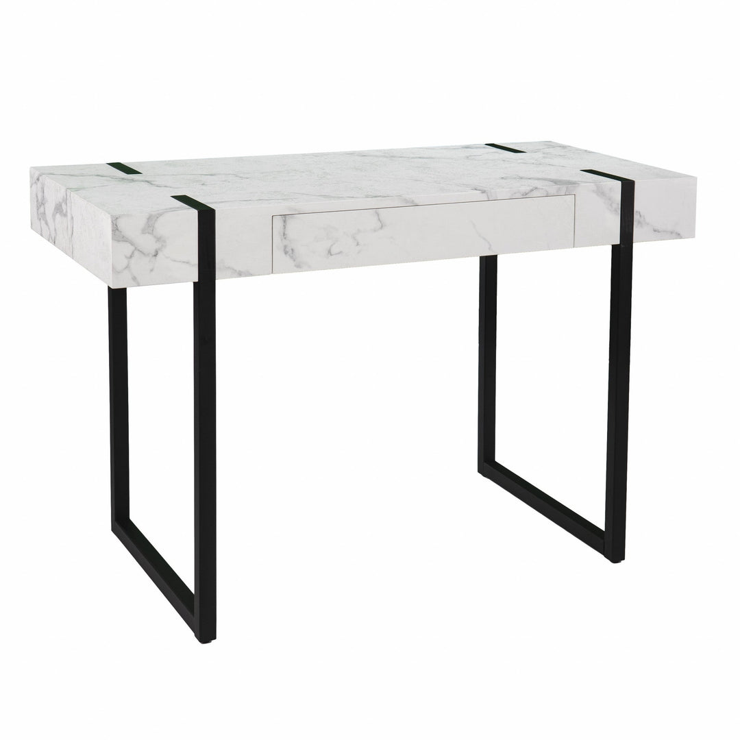 45" White And Black Writing Desk Image 5