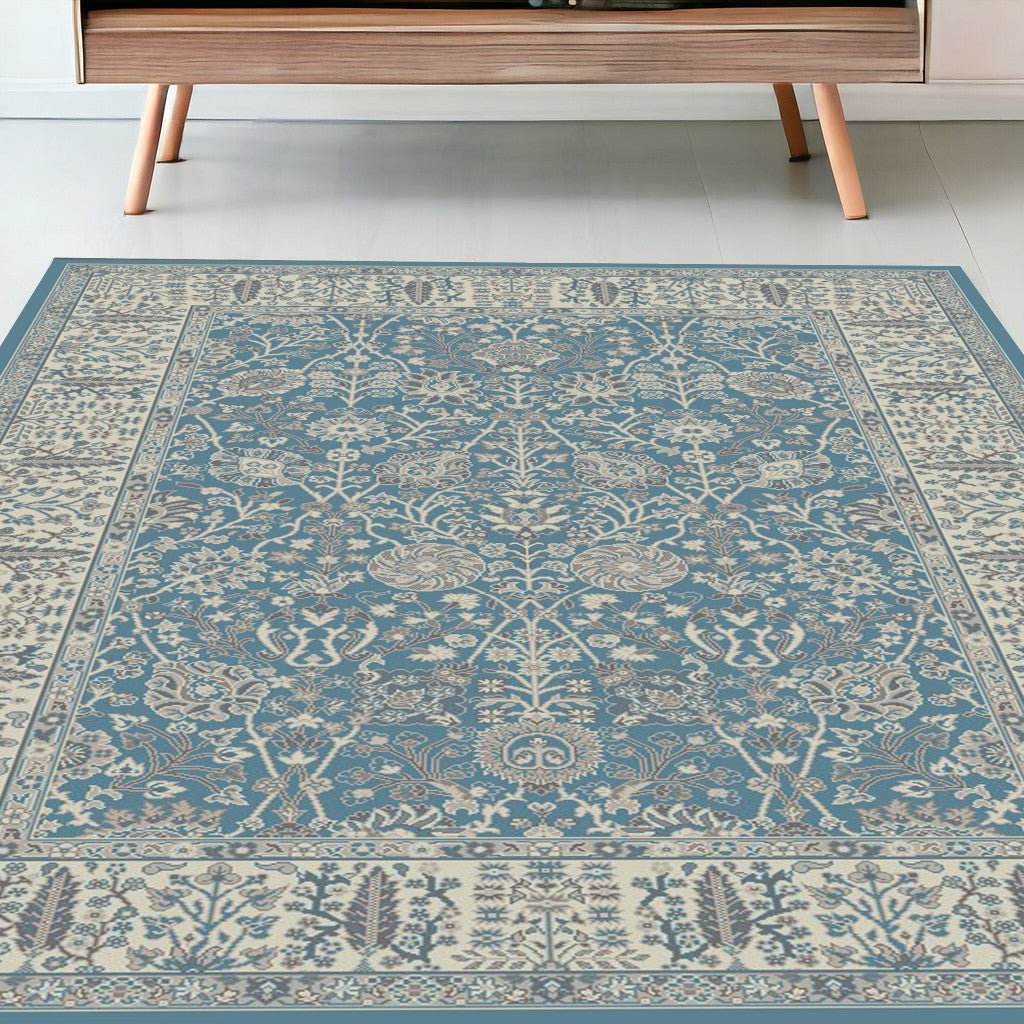 8 x 10 Gray and Ivory Oriental Area Rug Image 2