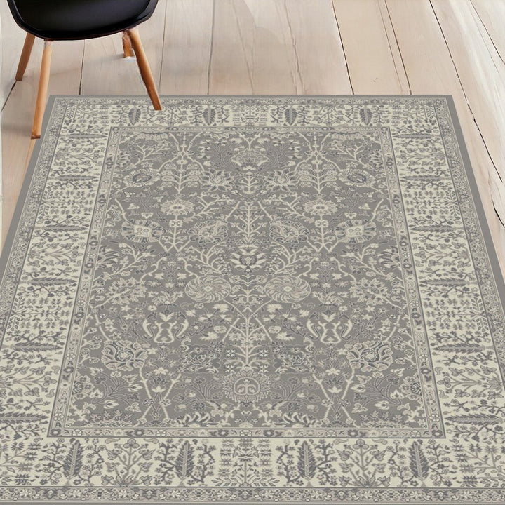 8 x 10 Gray and Ivory Oriental Area Rug Image 4