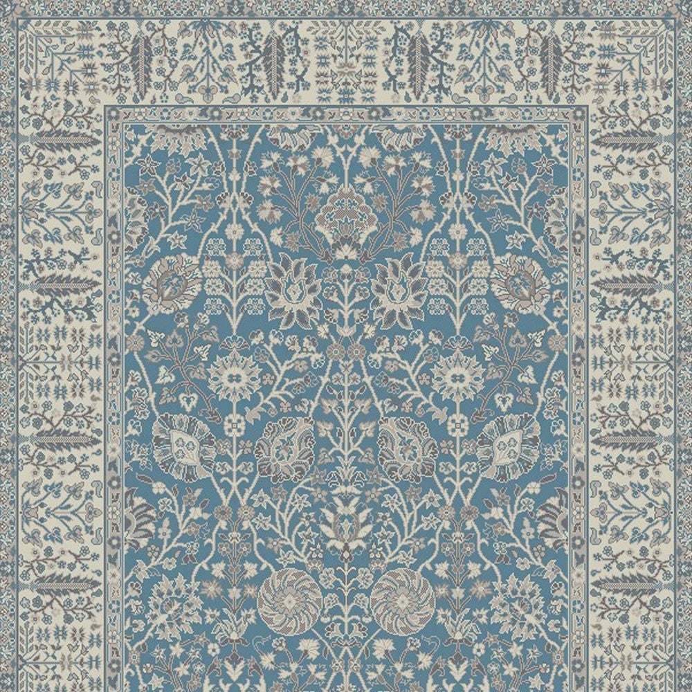 8 x 10 Gray and Ivory Oriental Area Rug Image 8