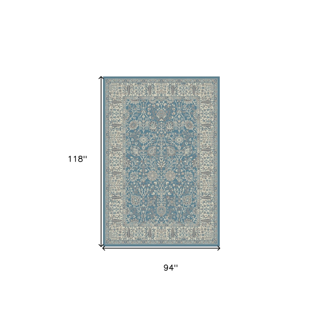 8 x 10 Gray and Ivory Oriental Area Rug Image 10