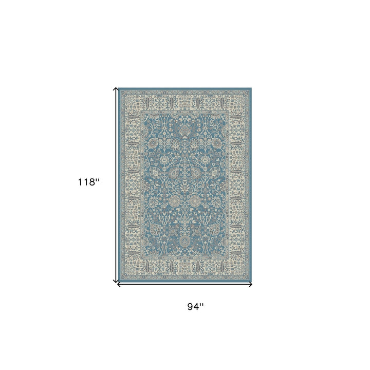 8 x 10 Gray and Ivory Oriental Area Rug Image 10