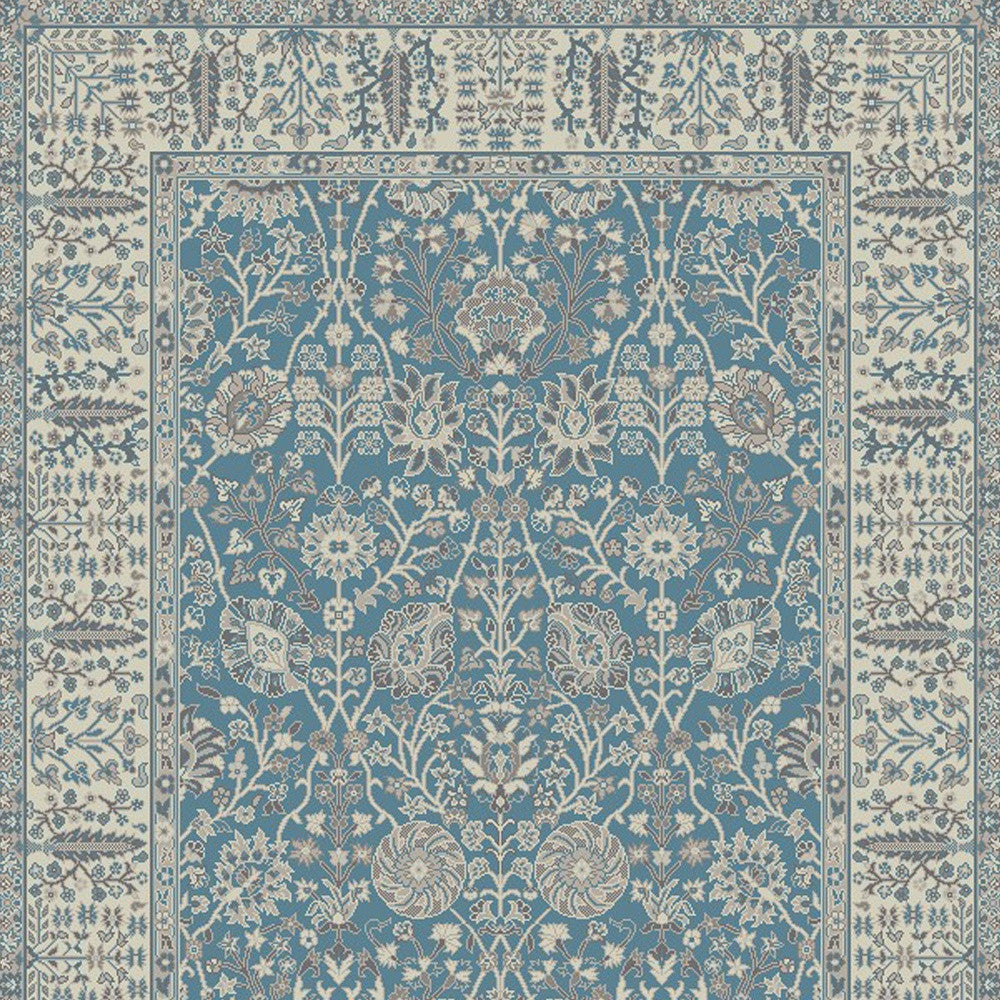 8 x 10 Gray and Ivory Oriental Area Rug Image 12