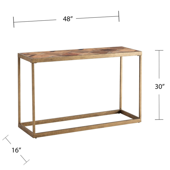 48" Natural Reclaimed Wood and Metal Frame Console Table Image 6