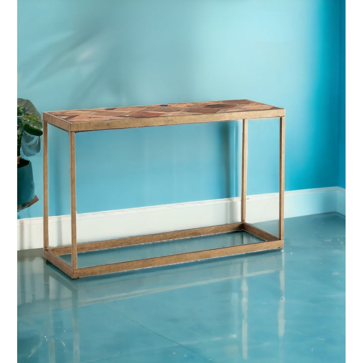 48" Natural Reclaimed Wood and Metal Frame Console Table Image 8