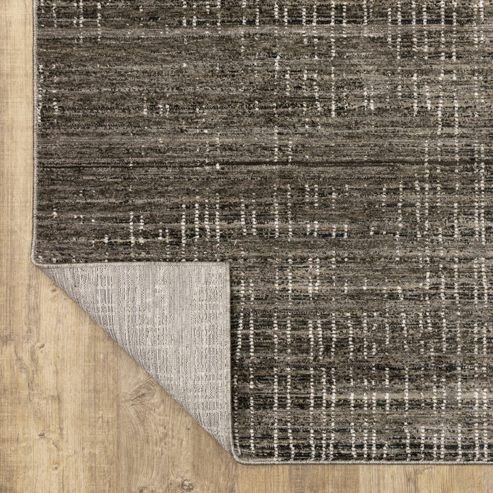 5 X 8 Charcoal Grey Grey Ivory Tan And Brown Abstract Power Loom Stain Resistant Area Rug Image 7