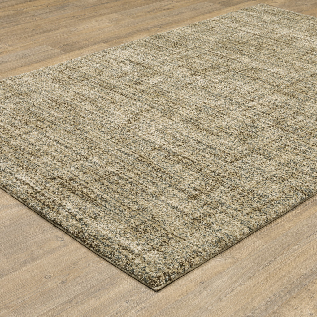 6 X 9 Beige Brown Tan And Blue Green Abstract Power Loom Stain Resistant Area Rug Image 4