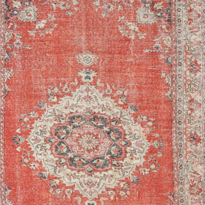 5X8 Red And Gray Oriental Area Rug Image 8