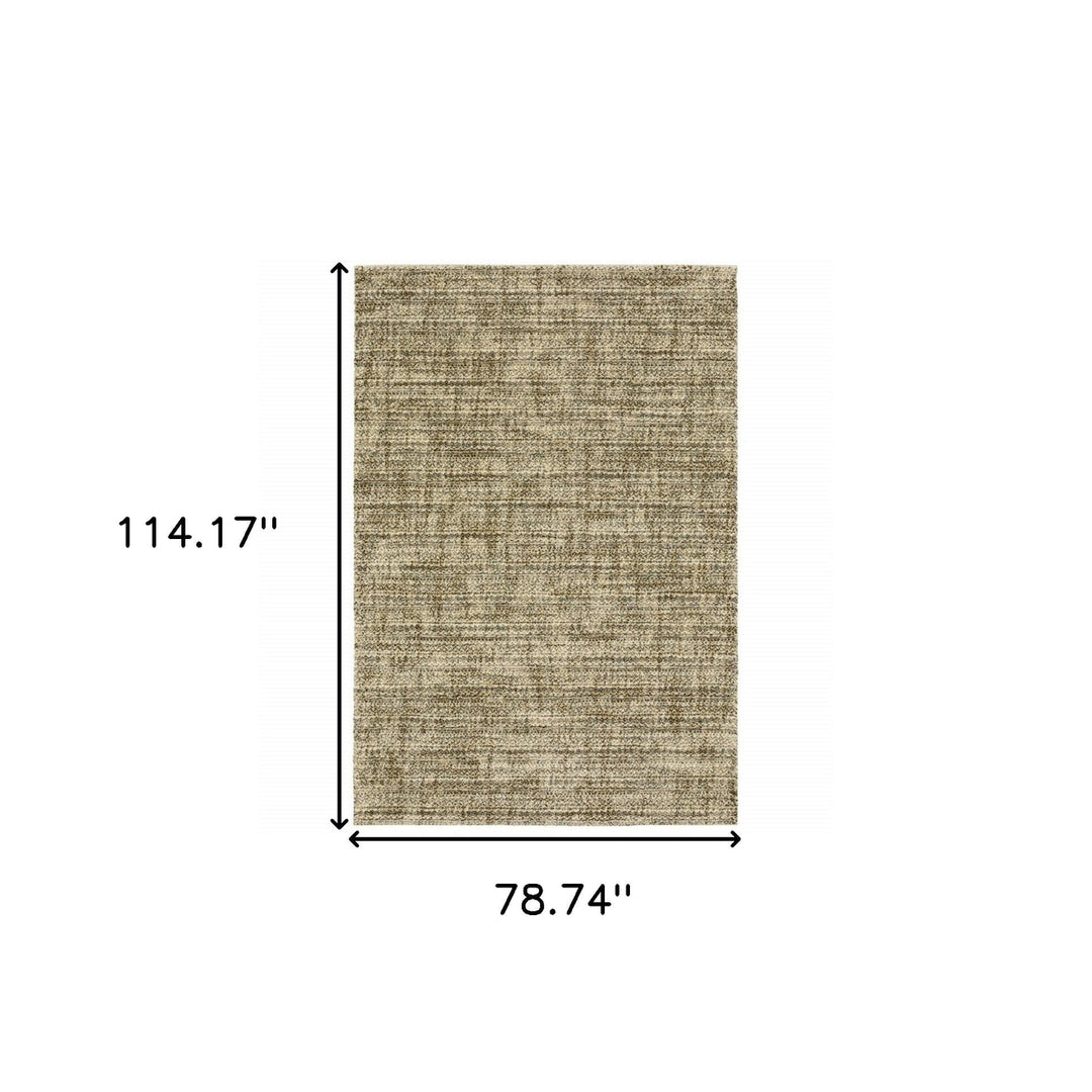 6 X 9 Beige Brown Tan And Blue Green Abstract Power Loom Stain Resistant Area Rug Image 11