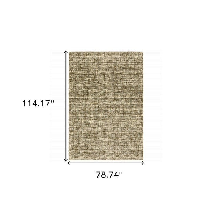 6 X 9 Beige Brown Tan And Blue Green Abstract Power Loom Stain Resistant Area Rug Image 11