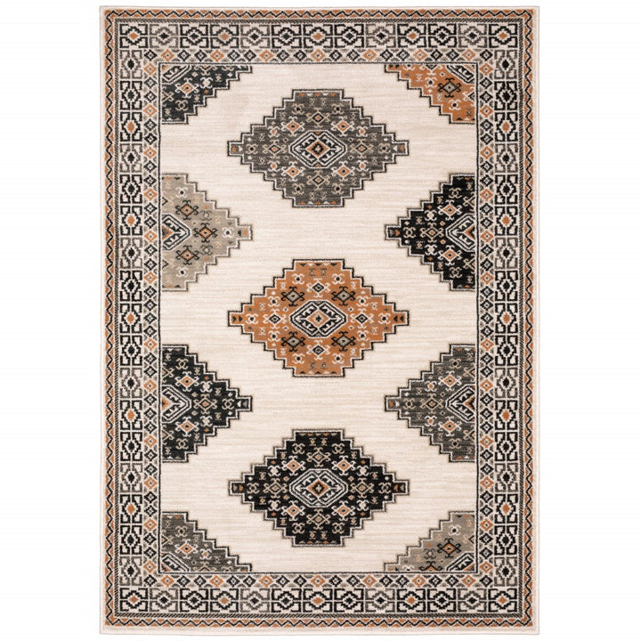 8 X 10 Abstract Ivory And Gray Geometric Indoor Area Rug Image 8